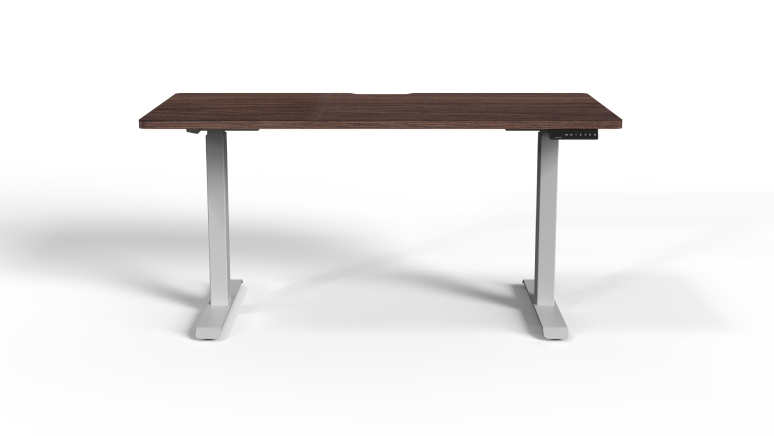 Front View Of Height Adjustable Smart Standing Desk Brown - Navodesk
