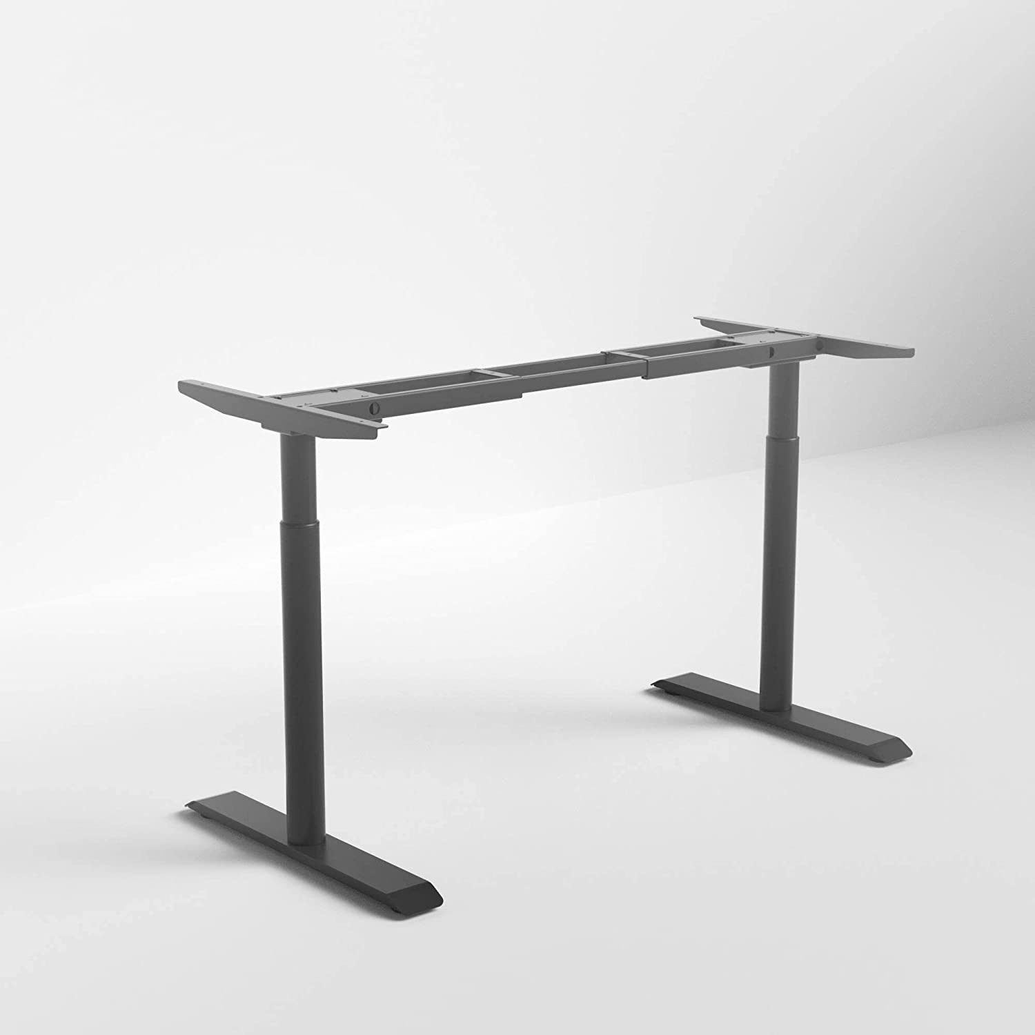 Basic Desk Frame By Navodesk, Manual Height Adjustable Desk Frame, Underframe for table top (Pin type) (Black)side
