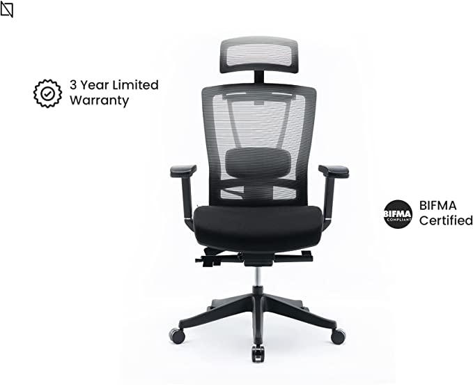 HALO Chair Premium Ergonomic Gaming & Office Chair with Multi Adjustable Features by Navodesk (Black & White