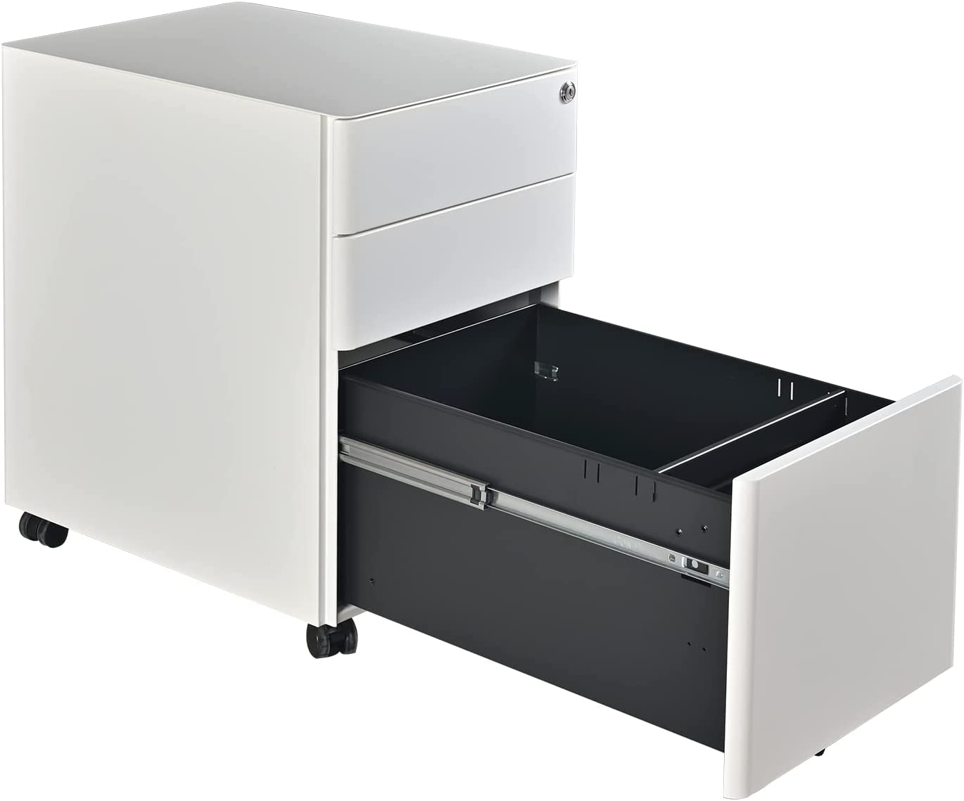 Mobile Pedestal, 3-Drawer File Cabinet, Under desk Drawer with Castor Wheels by Navodesk®