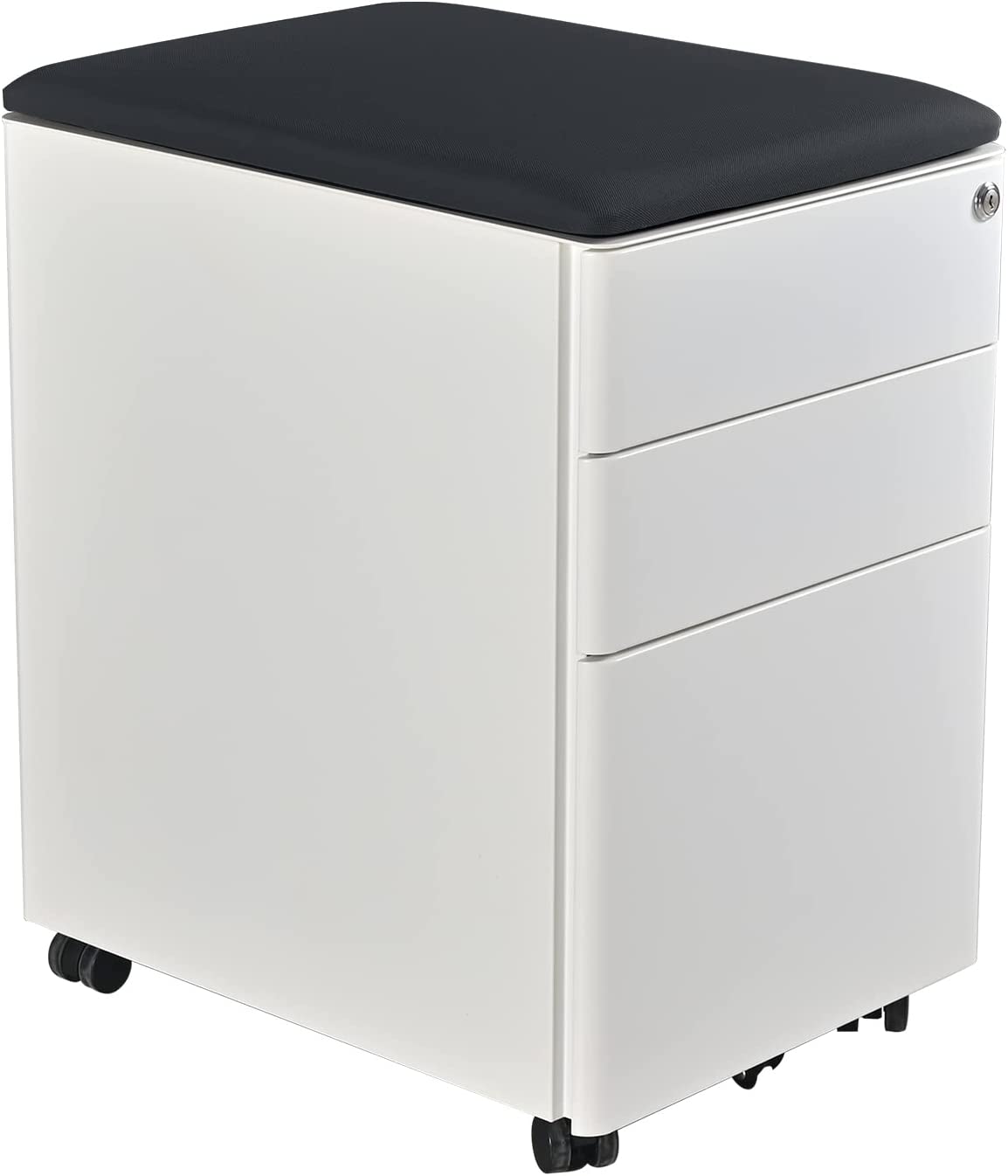 Mobile Pedestal, 3-Drawer File Cabinet, Under desk Drawer with Castor Wheels by Navodesk