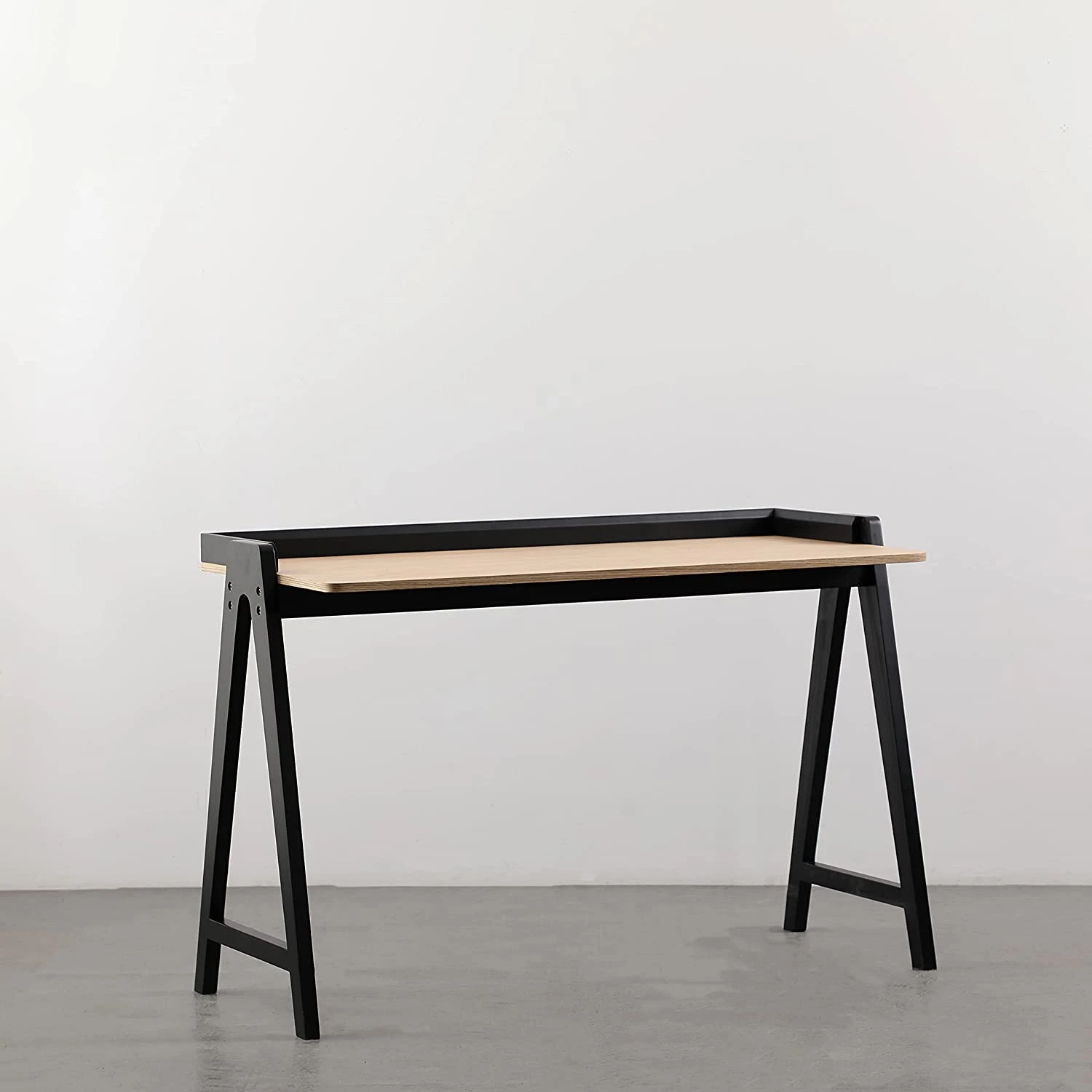 _KAI Desk, Modern Nordic Desk, Study desk, Computer Desk, Study Table for home office with Solid Wood Base & Oak Top By Daamudi black