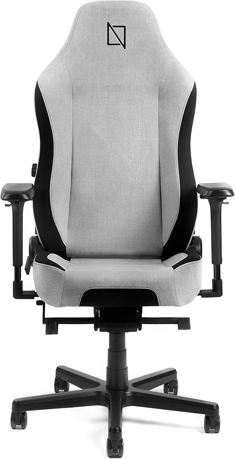 APEX Chair, Premium Ergonomic Soft Fabric Gaming Chair with Memory Foam Pillows, Magnetic Headrest & Integrated Lumbar Support By Navodesk (M, Light Grey)