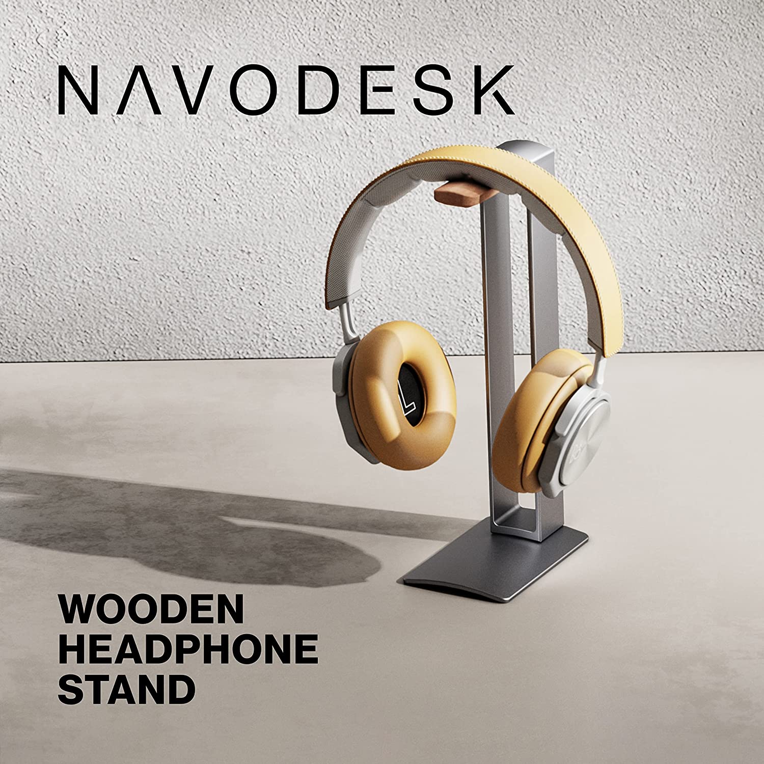 Navodesk Wooden & Aluminium headphone Stand, Ergonomic Desk Accessories UAE