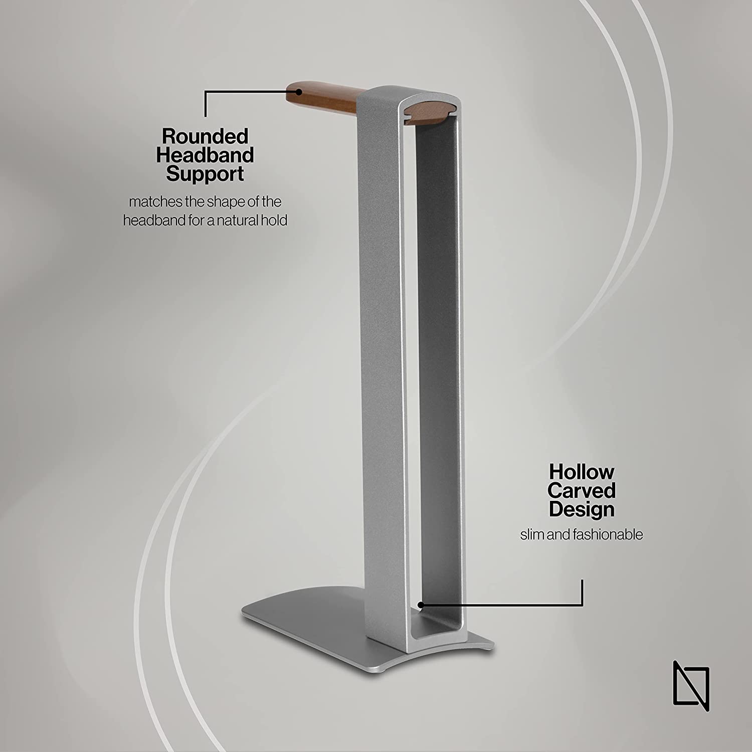 Navodesk Wooden & Aluminium headphone Stand, Ergonomic Desk Accessory Dubai