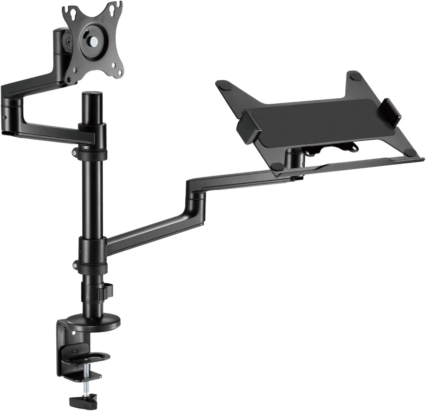 Navodesk Control Monitor Arm Model L with Laptop Tray - Dual Monitor Stand for 17" to 32" Screens & 11.6" to 17.3" Laptops - Ergonomic...